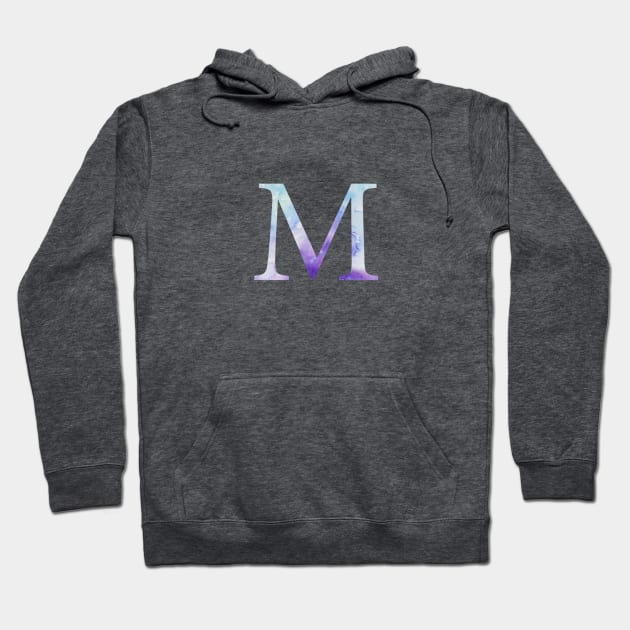 Blue Mu Watercolor Letter Hoodie by AdventureFinder